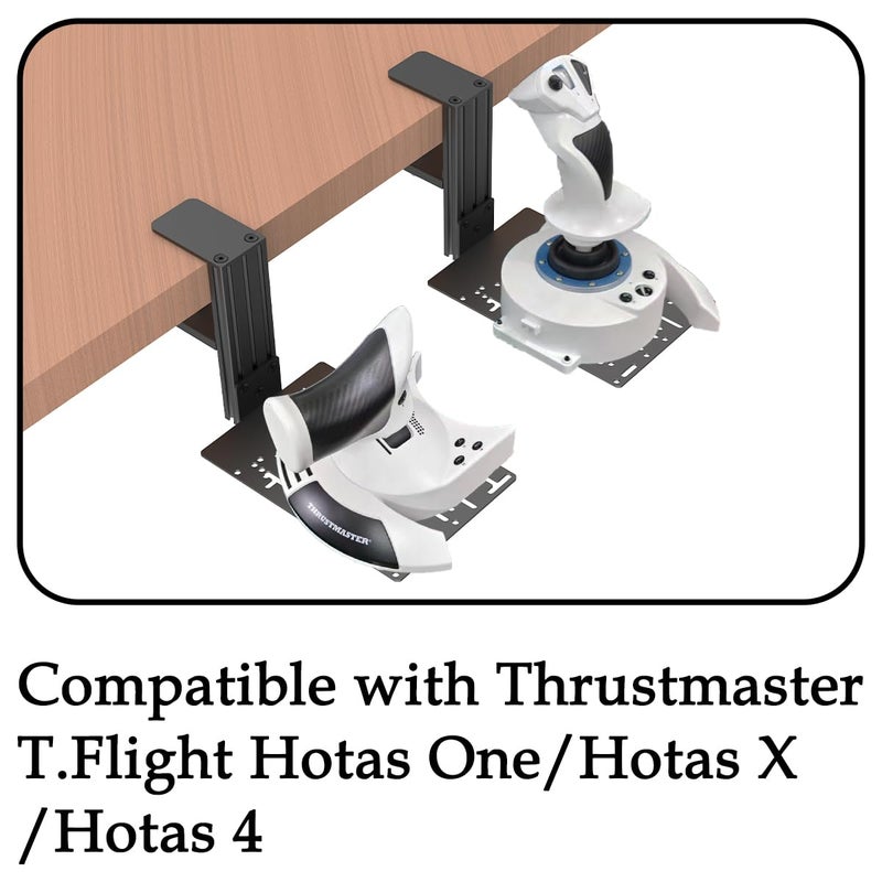 BUJ Universal Desk Mount Compatible with Logitech X56, X52, X52 Pro, Thrustmaster SimTask Farmstick, T - Flight Hotas One, T - Flight Hotas 4, T - Flight Hotas X, T16000M FCS Hotas, TCA Officer Pack, Sol - R2 HOSA - Image 5